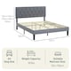 image 3 of HOMCOM Double Bed Frame with 5-Level Adjustable Linen Headboard