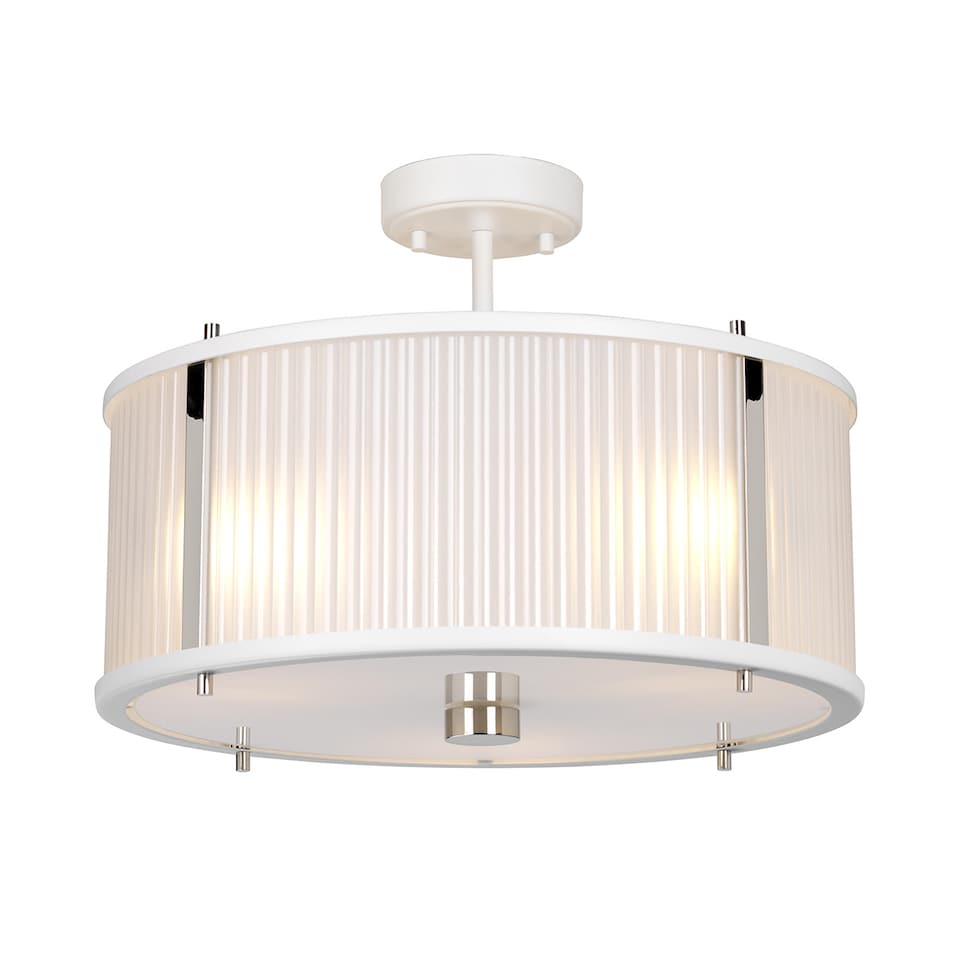 image 1 of Corona Cylindrical 3 Light Pendant, White Polished Nickel