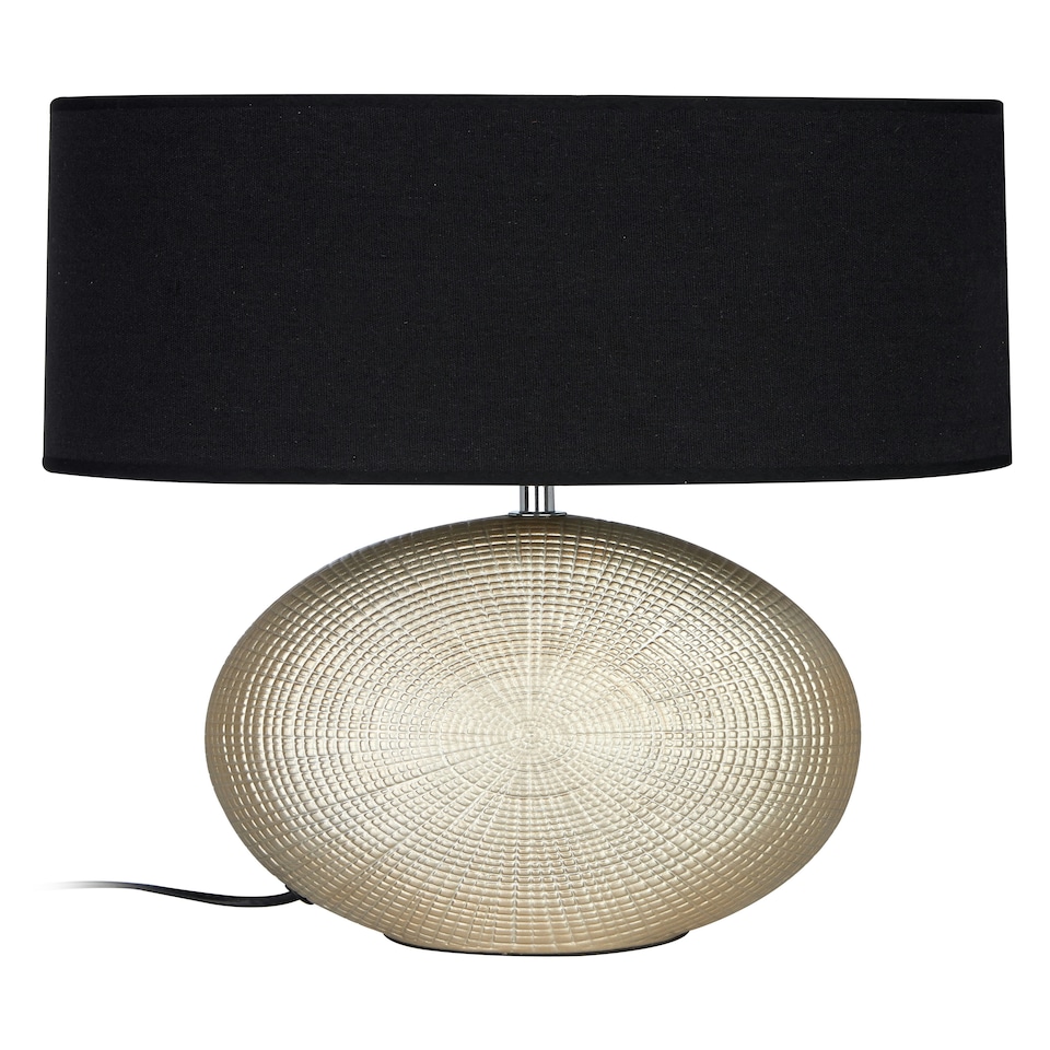 image 1 of Interiors by Premier Table Lamp, Frosted Glass Base With Textured Wave Pattern, Soft White Shade For Gentle Ambient Lighting,