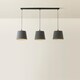image 4 of ValueLights Rory Taper Grey Boucle Shade 3 Drop Ceiling Light | Grey