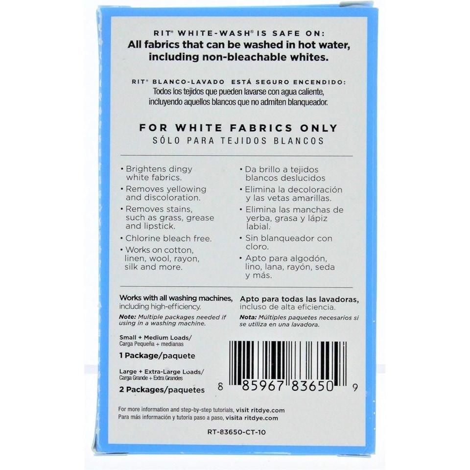 image 1 of Rit White-Wash Powder - Vintage Bleach Effect Fabric Additive 1.875oz
