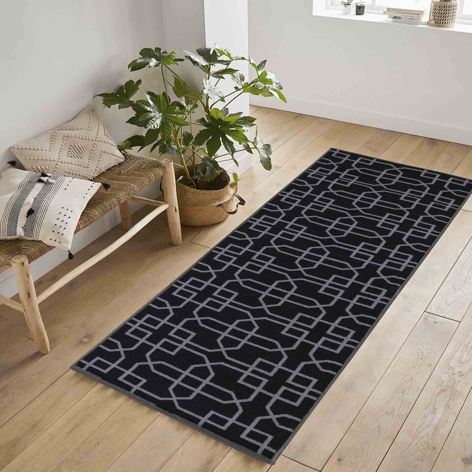 image 1 of Machine Washable Cubed Trellis Design Anti Slip Doormats -