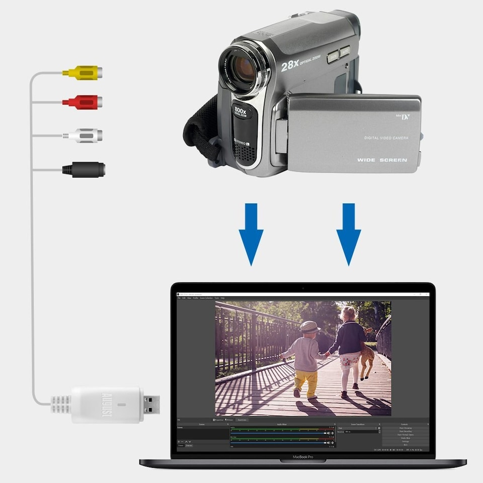 image 1 of USB Video Capture Card Adapter - Convert VHS Analog Video to Digital - For Windows & Mac PC/Laptop- August VGB300