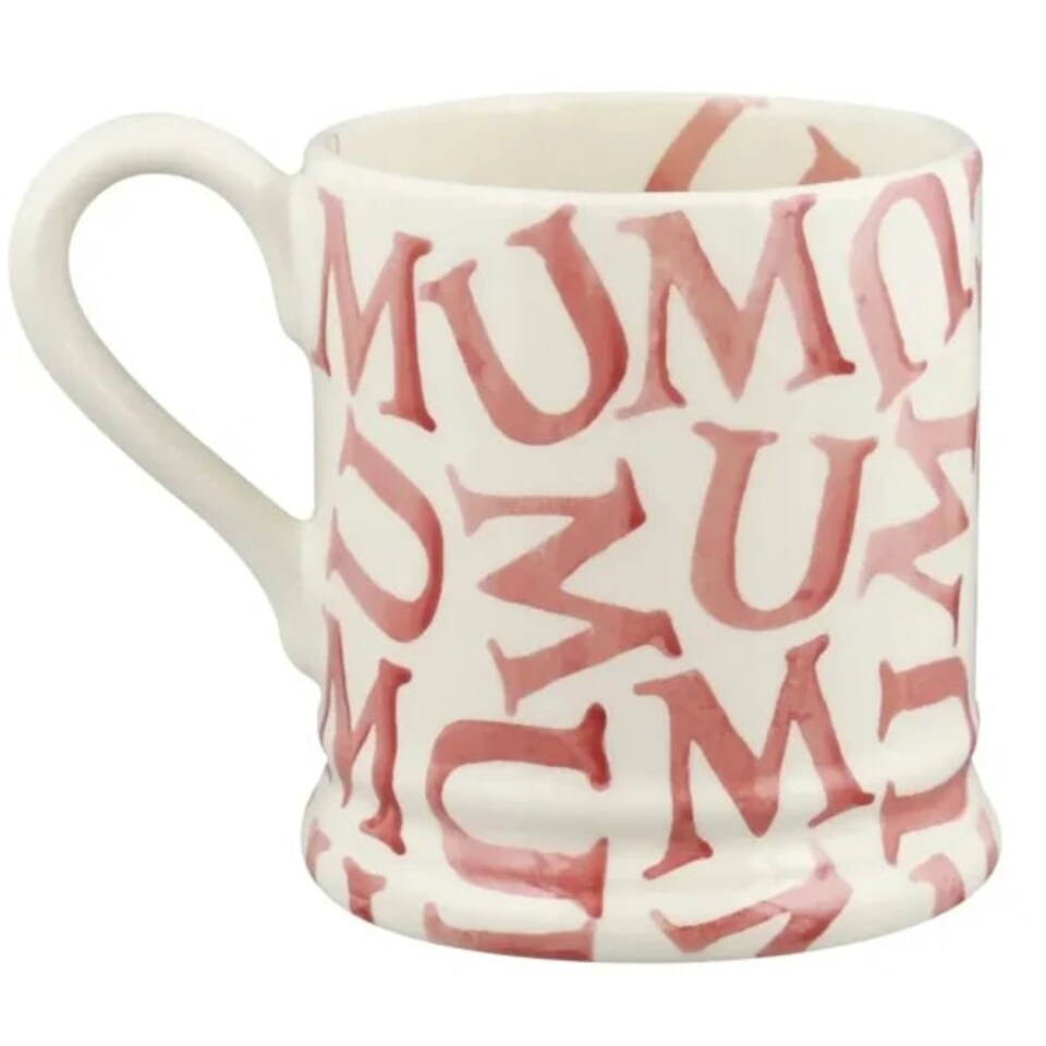 image 1 of Mug: 1 x 300ml Emma Bridgewater M.U.M Pink Half Pint Mug, Ceramic | White | 1
