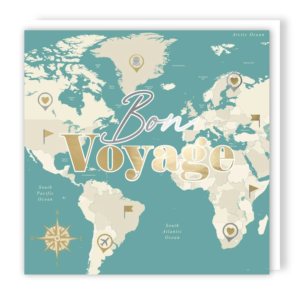 image 1 of Bon Voyage to New Adventures Leaving Greeting Card
