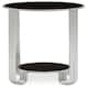 image 1 of Jolie Round End Table Black Mirror And Silver Frame Silver