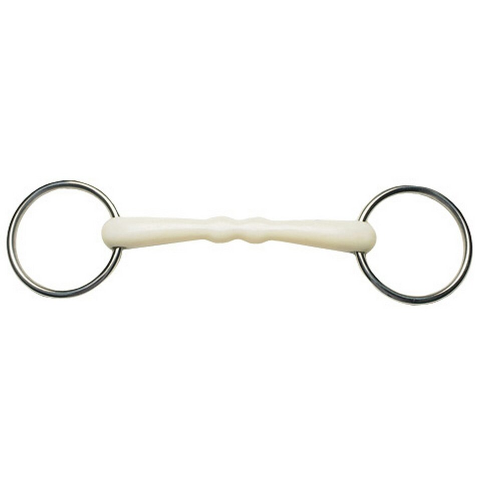 Korsteel Flexi Loose Ring Mullen Mouth Snaffle Bit - Ivory - 4.5in