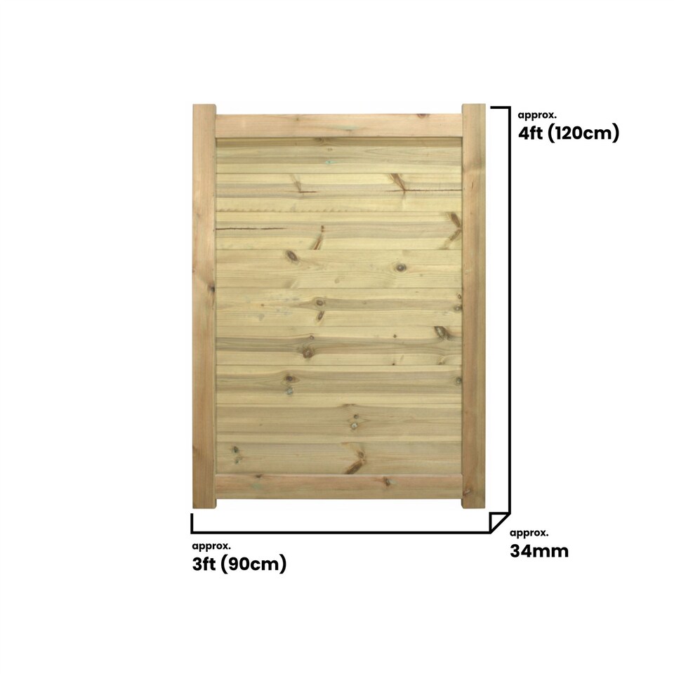 image 1 of Ultimate T&G Gate 4ft x 3ft Horizontal Smooth-Planed Fully Framed Treated Door