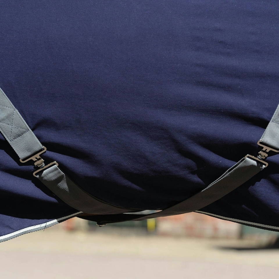 image 1 of Weatherbeeta Standard-Neck Cotton Horse Exercise Sheet - Dark Blue/Grey/White - 7´