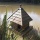 image 1 of Small Square Floating Duck House, Waterfowl Nesting Box for Pond or Lake Brown | One Size