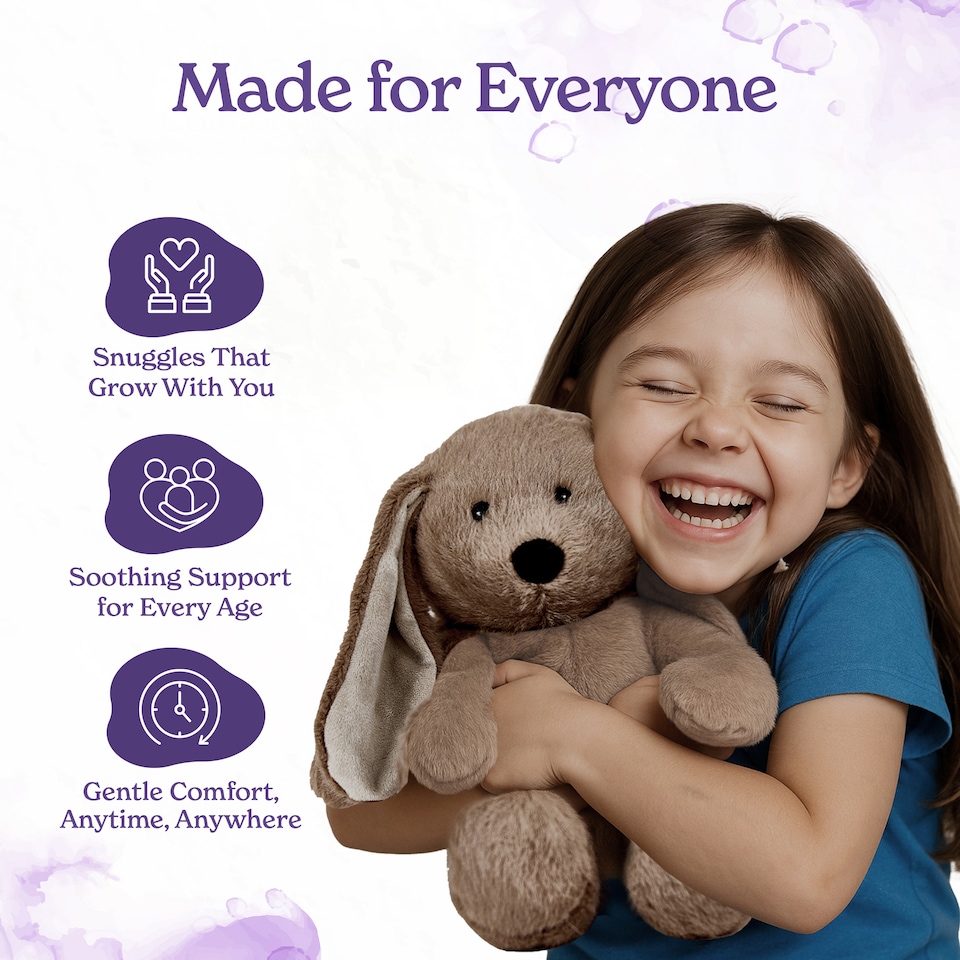 image 1 of Warmies Plush Brown Bunny Microwavable Heat Pad, Weighted Cuddly Plushie for Soothing Relief, Lightly Scented with French Lavender - Large