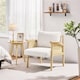 image 1 of Yaheetech Boucle Accent Chair with Seat Cushion and Back Pillow White