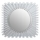 image 1 of Interiors by Premier Silver Rectangular Sunburst Wall Mirror, Decorative Radial Pattern Statement Mirror, Contemporary Wall Décor Silver