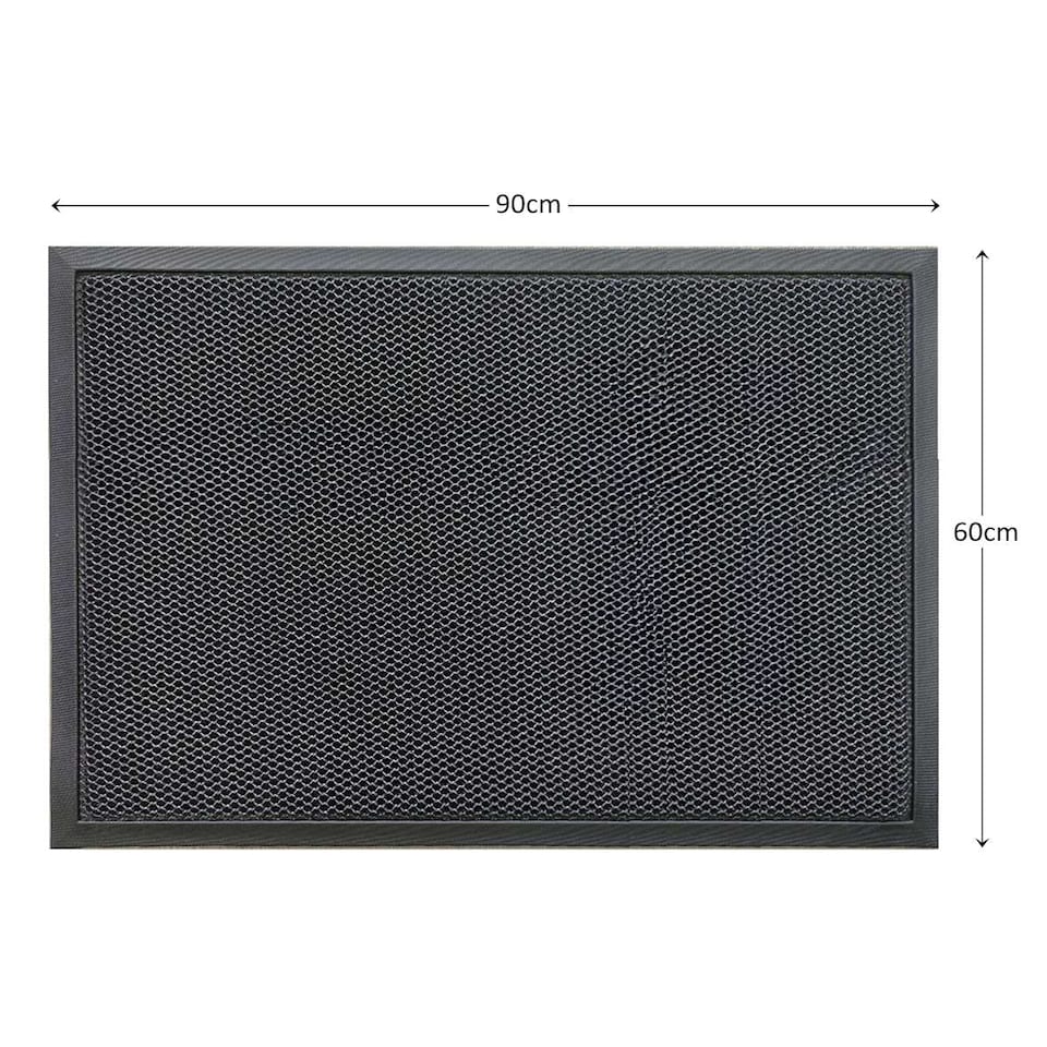 image 1 of Nicoman Dark Grey Meshmat Entrance Doormat 90cm x 60cm | Grey | Dark Grey
