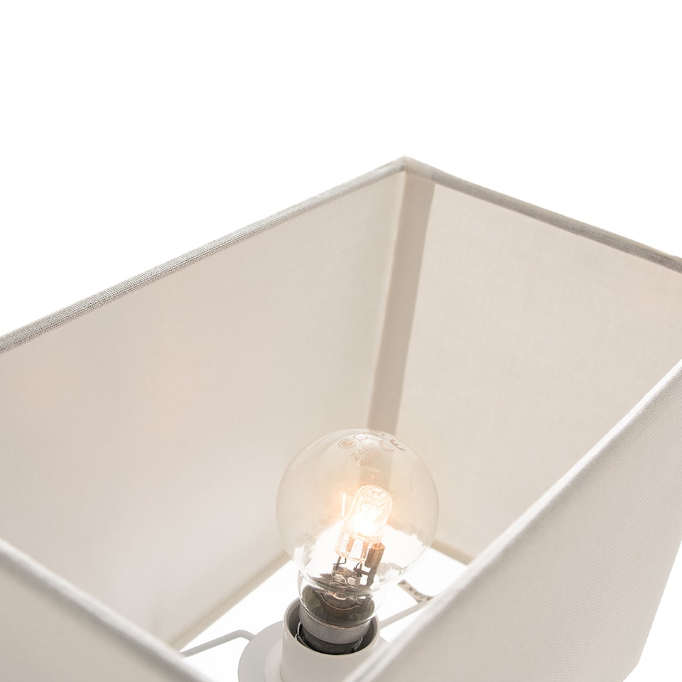 image 1 of Contemporary and Stylish Dove Grey Linen Fabric Rectangular Lamp Shade | Grey