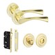 image 1 of Golden Grace Astrid Design Door Handles in Satin Brass Door Handles with Thumbturn and Mortise Lock Grey