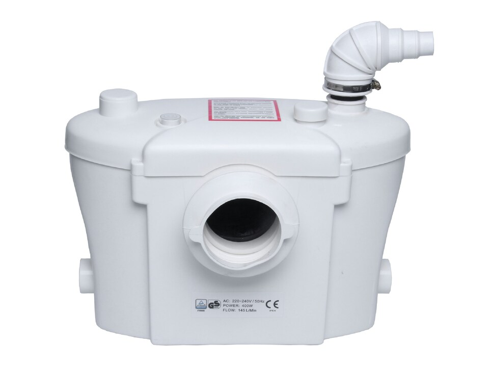 Bathroom 4 Inlet Macerator Waste Pump System, 400W, 270 x 398 x 230mm, White