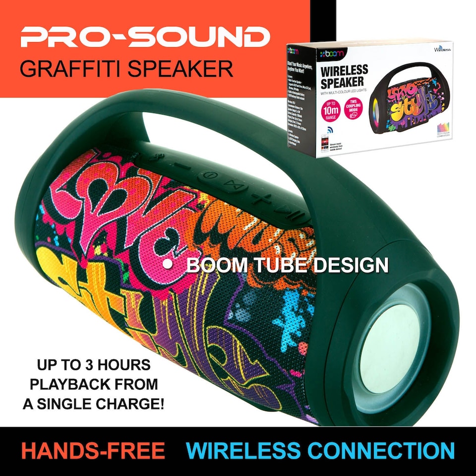 image 1 of Graffiti Wireless LED Speaker - Bluetooth Colour Changing Party Speaker