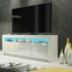 image 5 of TV Unit 160cm White Gloss Doors & Drawers Free LED Matt Body White