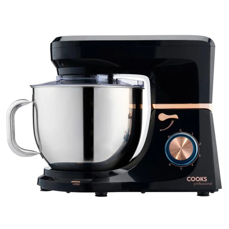 image 1 of Cooks Professional Stand Mixer | 1200W | 7 Litre Mixing Bowl | 8 Speed Settings | Black/Copper Black | Copper