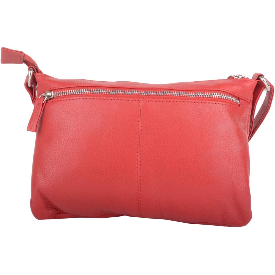 image 1 of London Leathergoods Womens Smooth Genuine Leather Cross Body / Shoulder Bag | Red | Red
