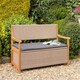 image 2 of 2 Seater Hardwood Timber Framed Rattan Weave Bench (4ft x 2ft)