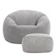 image 4 of Kingston Cord Adults Bean Bag Chair and Pouffe, Ready Filled Beanbag and Footstool Grey | Grey | Grey | 2