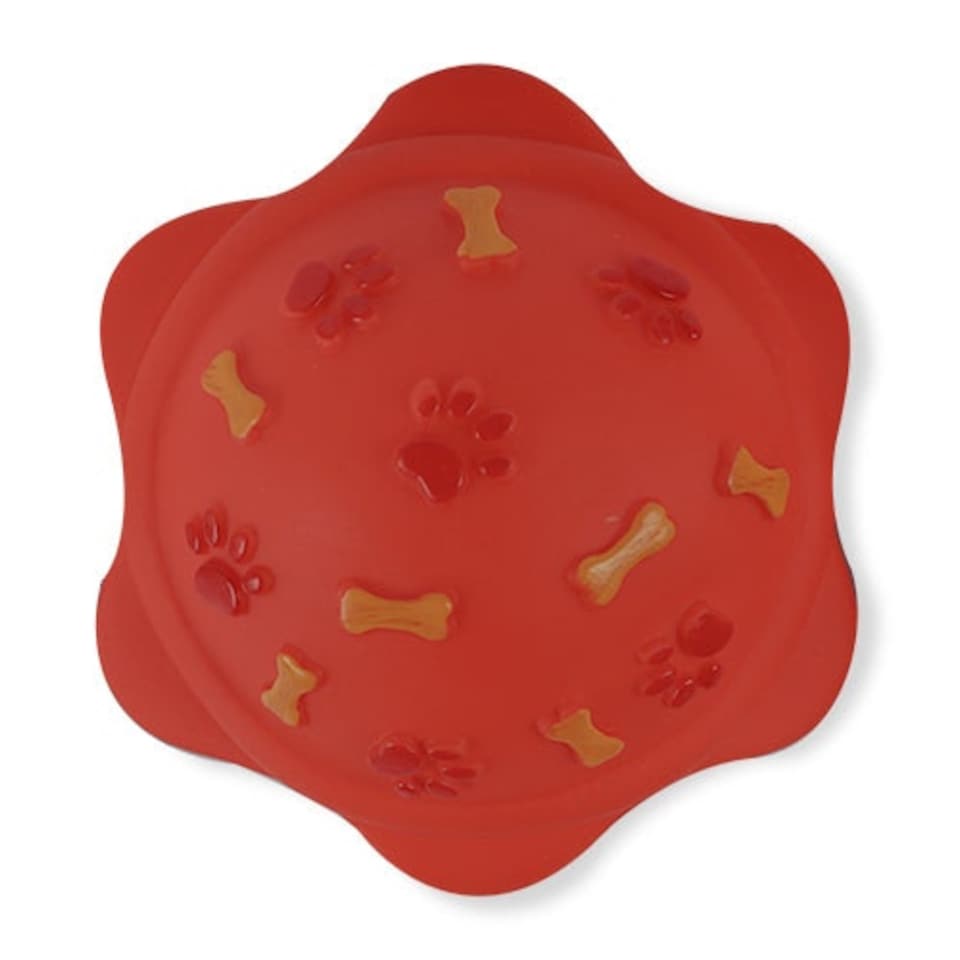 image 1 of Pet Touch Doggy Play Toy Round Patterned Rubber Balls