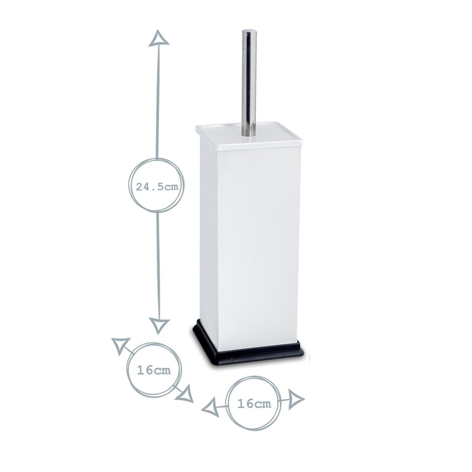 image 1 of Harbour Housewares Square Toilet Brushes - White - Pack of 2 | White | White