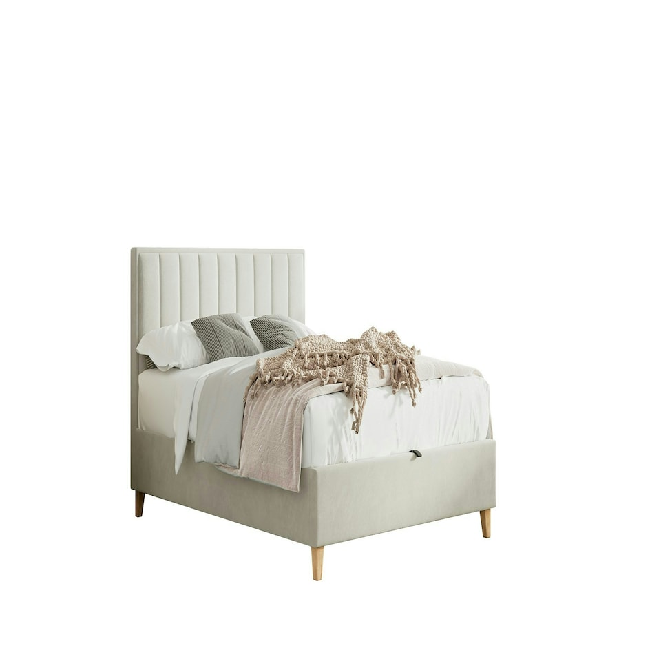image 1 of Rhodes Warmstone Velvet Ottoman Bed King Size N/A