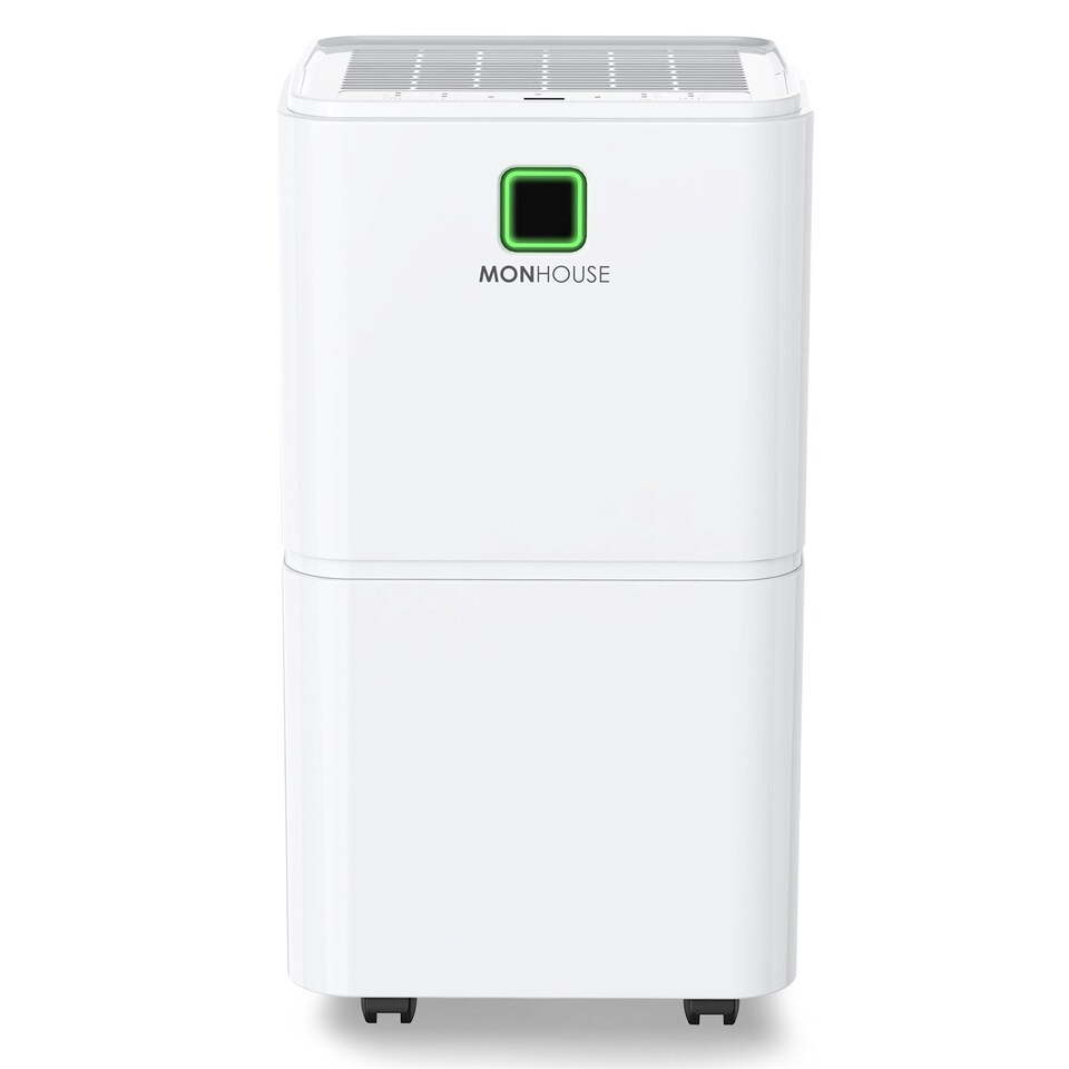 image 1 of MONHOUSE 12L/Day Digital Dehumidifier - For Laundry Drying - Portable Mould, Damp, Condensation Remover - Quiet Moisture Absorber