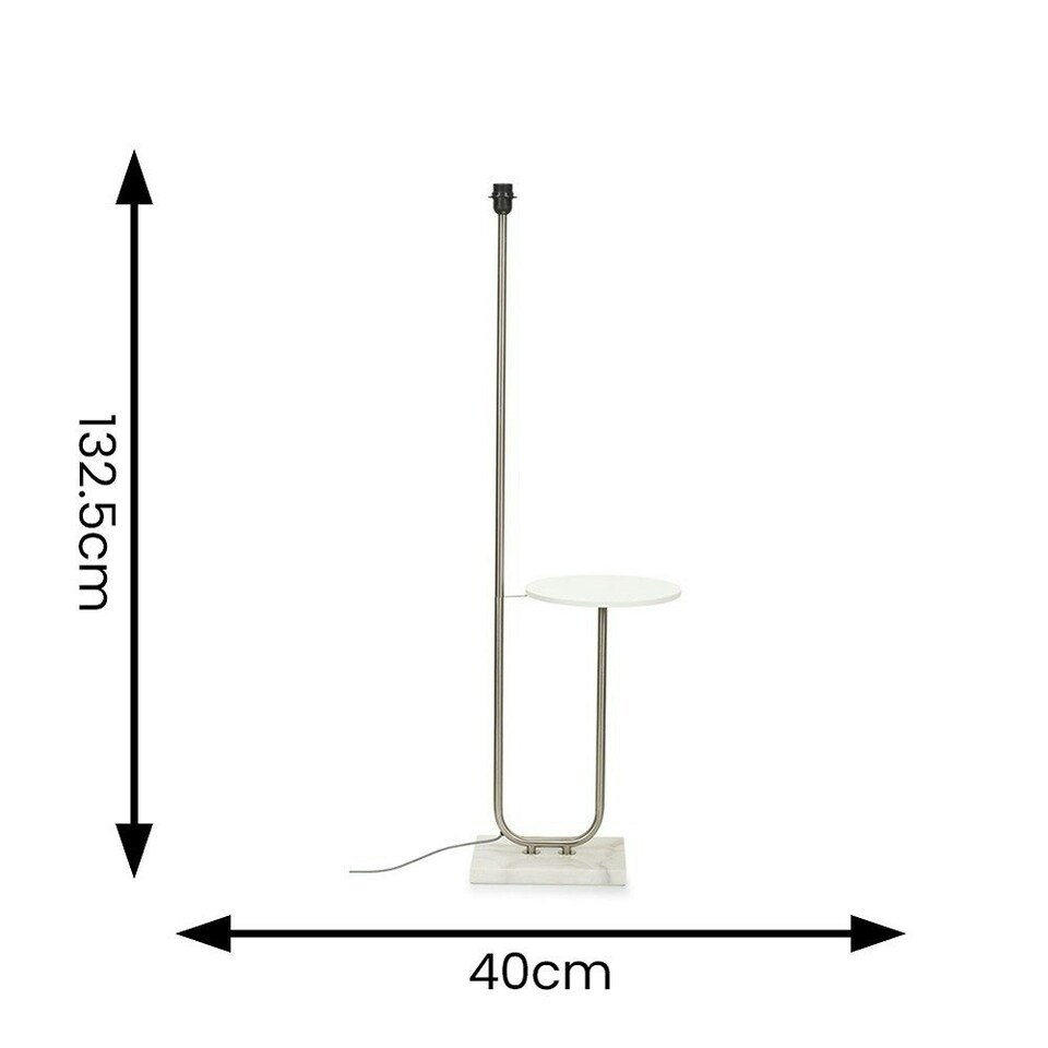 image 1 of ValueLights Tavel Brushed Chrome Metal Floor Lamp with Table Chrome