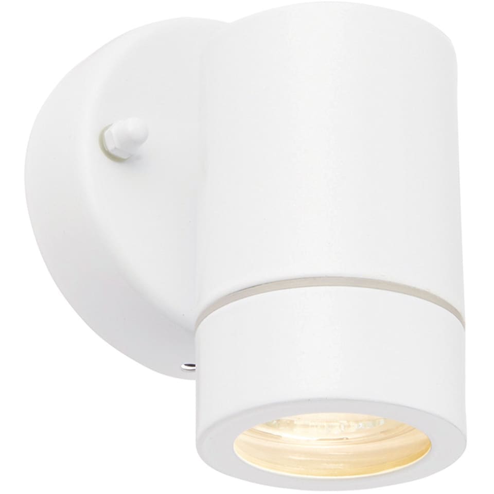 image 1 of 2 PACK Dimmable Outdoor IP44 Downlight - 7W GU10 LED - Gloss White & Glass
