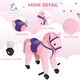 image 6 of HOMCOM Wheeled Rocking Horse Ride on Rocker Children Riding Toy Plush Pink Sound