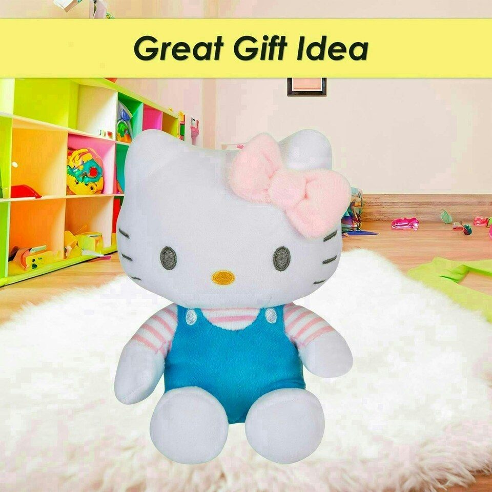 image 1 of Hello Kitty Soft Toy Light Blue Mini Plush Cute Plush Huggable Cuddly 15cm Blue