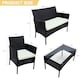 image 6 of Alivio 4 Piece Rattan Sofa Set Patio Furniture with Coffee Table Weather Resistant UV Protected Cushions for Indoor Outdoor Use | Black | 1