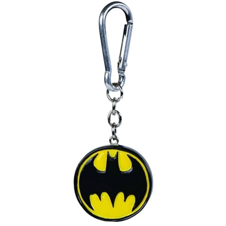 Batman 3D Logo Carabiner Key Chain - Yellow/Black - One Size