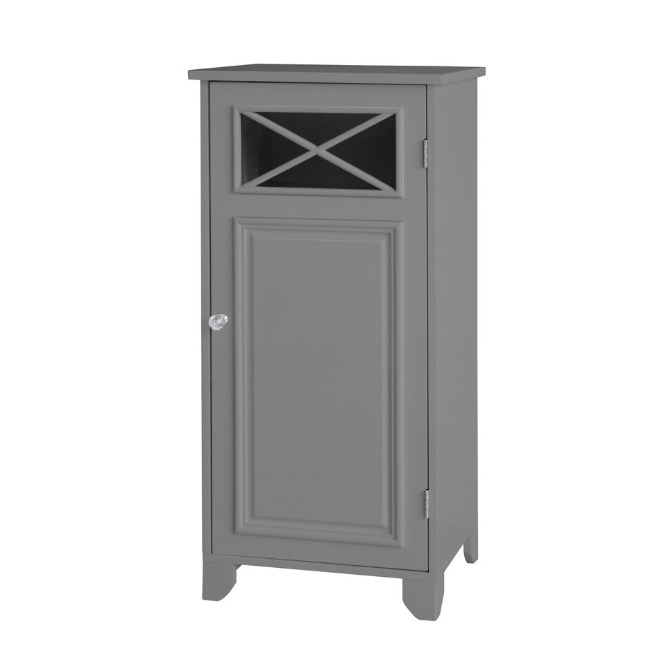 image 1 of Teamson Home Dawson Contemporary Wooden Narrow Floor Storage Cabinet with Door, Gray