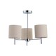image 1 of Brea - Chrome 3 Light Fitting with Natural Linen Shades | Chrome | Brown | 1