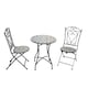 image 1 of Mosaic Bistro Set with Round Table and Two Folding Chairs for Garden Patio Balcony and Outdoor Dining