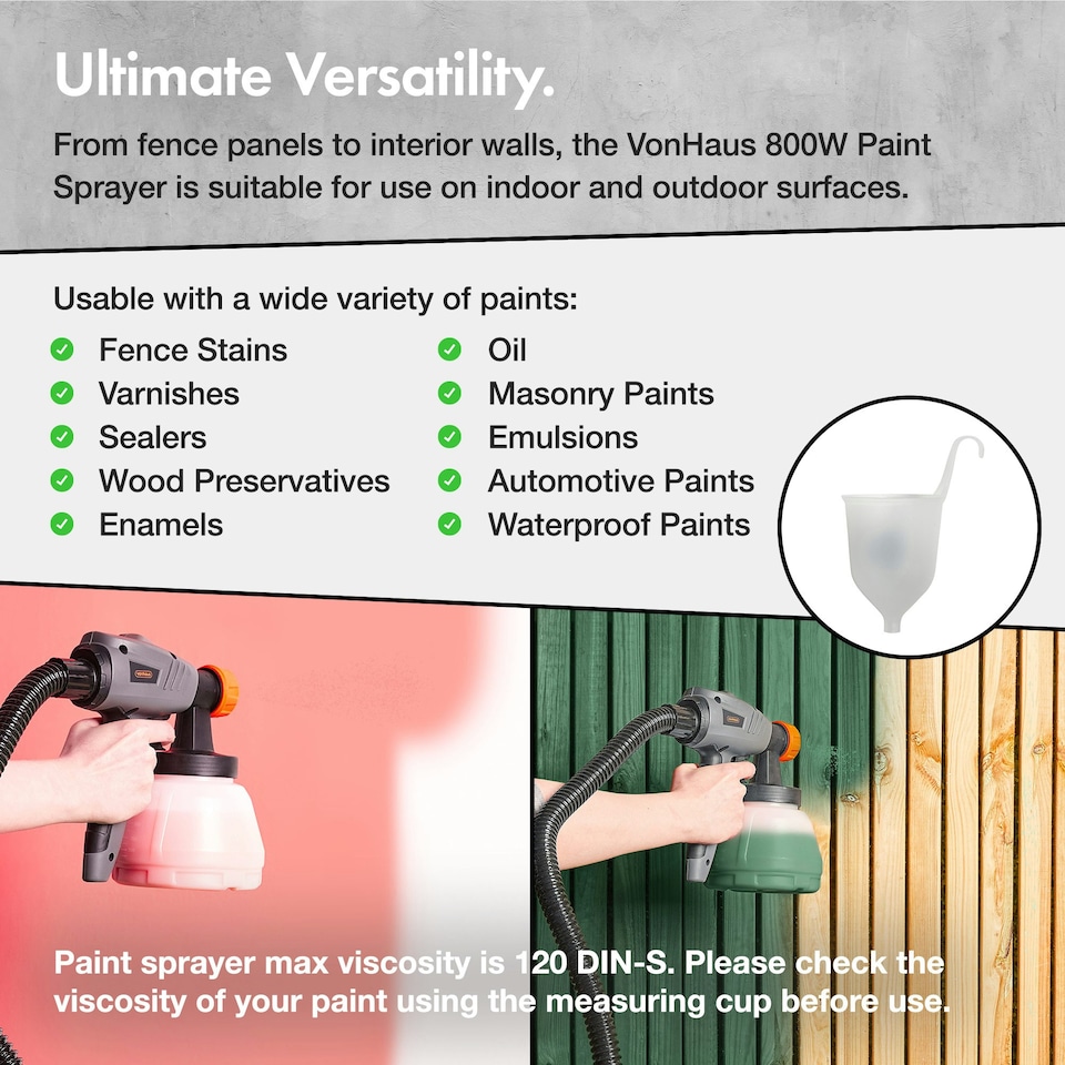 image 1 of VonHaus Paint Sprayer Gun Electric 800W