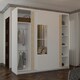 image 3 of Modern Sliding Door Wardrobe with Square Mirror - 150/203cm | White/Black/Grey Bedroom Storage White | 203cm