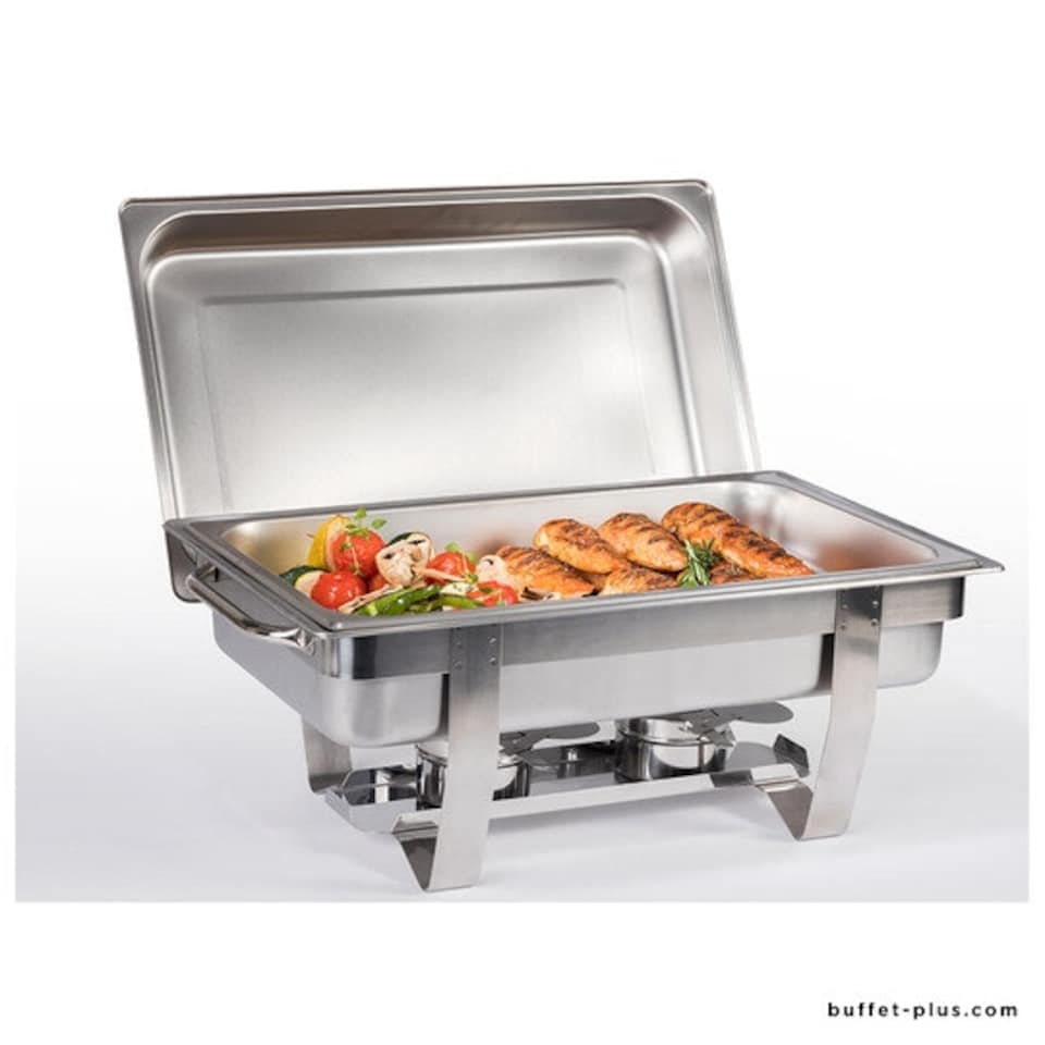 image 1 of Stainless Steel Rectangle Chafing Dish Buffet Warmer with Tough Solid Steel Lid 8.5 Litre Food Warmer Catering