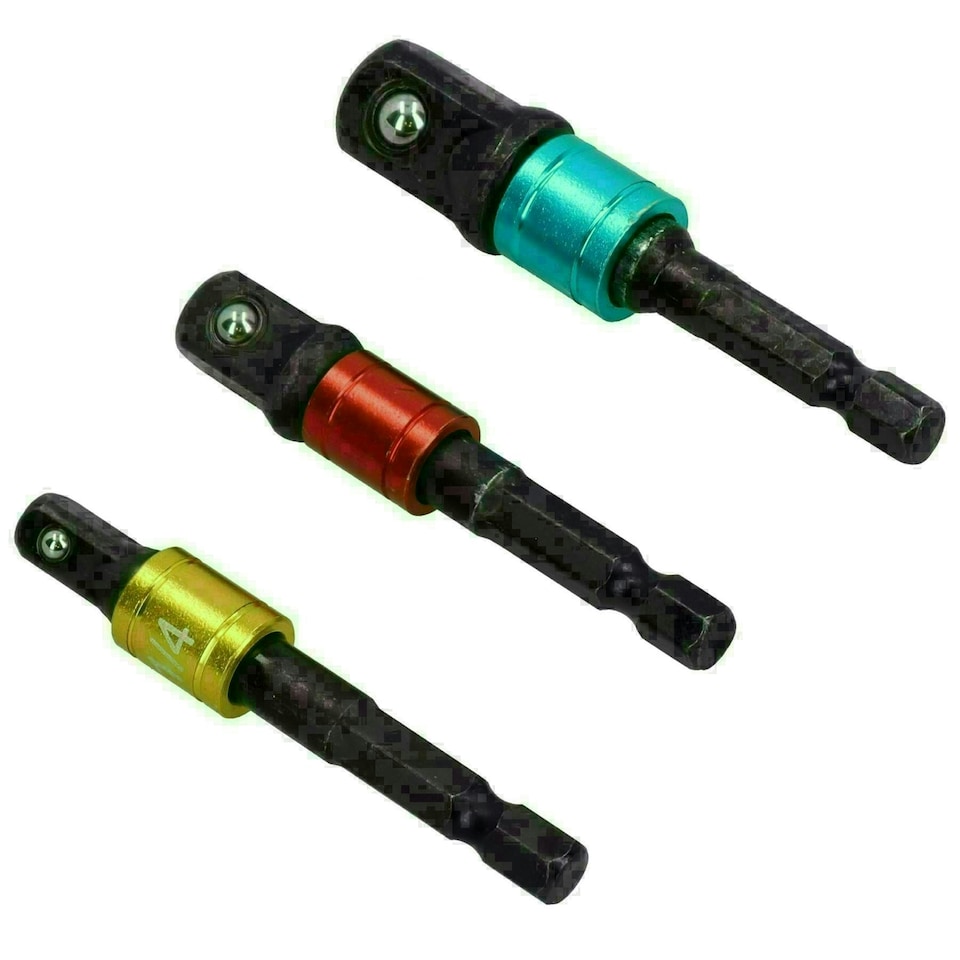 image 1 of Impact Power Extension Bar Allen Hex Socket Driver Adapters 1/4" 3/8" + 1/2"
