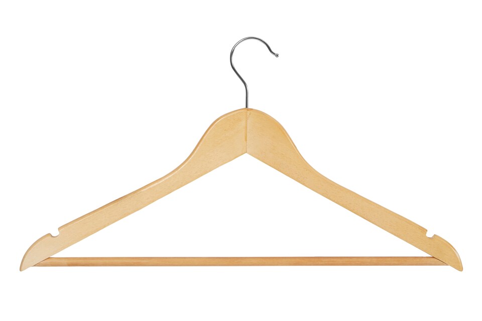 image 1 of Orsina Set of 20 Wooden Cloth Hangers, Garment Hangers With Metal Hooks & Shoulder Notches, Door Hanging Organiser