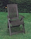 image 2 of Outdoor Foldable Plastic Garden Chair Patio Furniture With Adjustable Back | Black | Anthracite One Set