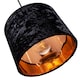 image 4 of Modern Black Crushed Velvet 8 Inch Table-Pendant Lampshade with Shiny Copper Inner | Black