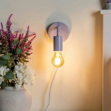 ValueLights Jordy Plug in Colour Pop Lilac Wall Light
