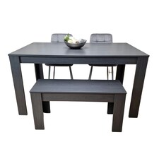 Dining Table Set with 2 Chairs Dining Room and Kitchen table set of 2,and Bench Grey