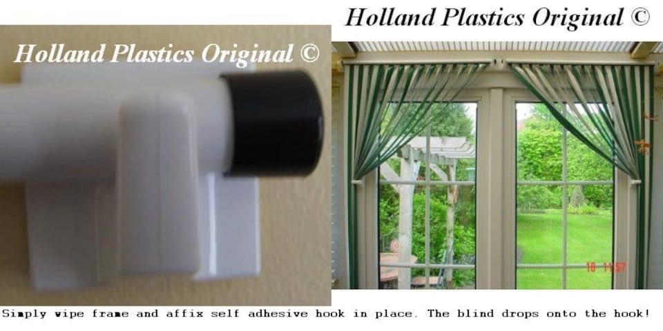 image 1 of Pair of White Self Adhesive Hooks - LS51-Square Shaped-Ideal for use with Holland Plastics Strip Blinds and Many Other uses
